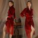 Voya Lace Women, Bride Bridesmaid, Long Velvet Robe For Spring And Autumn, Wedding Red Pajamas_ecoleips.com