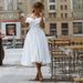 Elegant Satin Wedding Dress Off Shoulder A-Line Bridal Gown Modest & Chicffor Bride, Bridesmaid, Special Occasion (Ivory, Red, Navy, 16 Colors)_ecoleips.com
