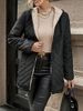 Women's Fleece-Lined Hooded Jacket, Casual Long Sleeve Mid-Length Coat, Warm & Stylish Polyester Puffer Coat For Winter_ecoleips.com