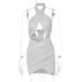 European And American Cross-border Women's Clothing 2025 New Summer Fashion Sexy Backless Halter Neck Hollowed-out_ecoleips.com