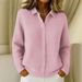 Button-Embroidered, Knitted Cardigan With Turned-Down Collar A Stylish Autumn/Winter Casual Women's Sweater In Solid C_ecoleips.com