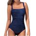 Tengwei Solid Color Sexy One Piece Swimsuit Women's Swimwear_ecoleips.com