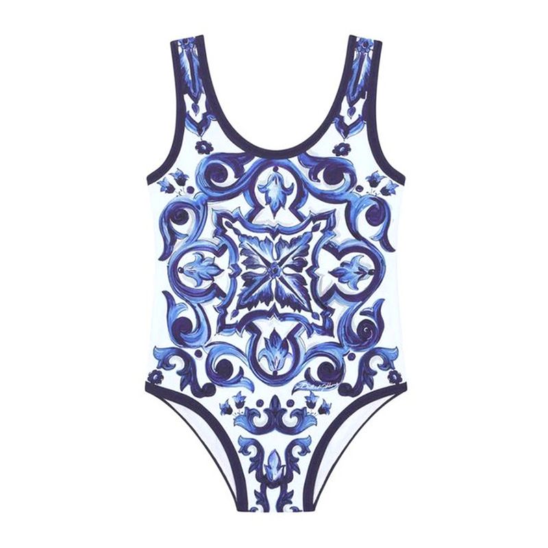 Women's U Neck Backless One Piece Swimsuit Fashion Printed Wire Free Chest Pad Regular Size_ecoleips.com