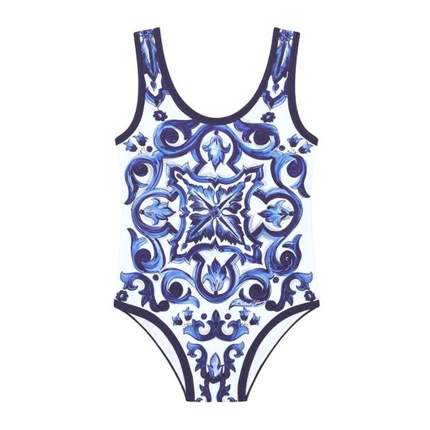 Women's U Neck Backless One Piece Swimsuit Fashion Printed Wire Free Chest Pad Regular Size_ecoleips.com