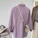 Women's Corduroy Shirt Jacket - Oversized Long Sleeve Button-Down Shirt With Lapel Collar, Mid-Length Fall Winter Casual Blouse In Classic Purple_ecoleips.com