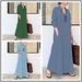 Wind Cotton And Linen Solid Color Flannel Collar Long Sleeve Shirt With Pockets Simple, Loose-Fitting Casual Long Dres_ecoleips.com