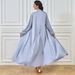 Middle East Abaya Dubai Muslim Solid Color Tie-Up Robe Fashionable Elegant Dress Cardigan Women's Clothing_ecoleips.com