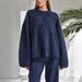 Women's Oversized Mohair Blend Sweater – Thick Knit Round Neck Pullover (Acrylic-Polyester, S-XXL) – Grey/Cream/Navy/Camel_ecoleips.com