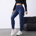 K Women's Flip Up Workwear Elastic Tight Jeans Slim Fit Casual Version Women's Jeans_ecoleips.com