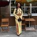 Tie Waist Long Sleeved Midi Skirt Set Women's Style Bell Sleeve Cardigan Slit Midi Skirt For Autumn_ecoleips.com