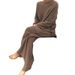 Women's Long Sleeve Solid Color Knit Sweater Set - Soft Wool Blend Casual Two-Piece Outfit For Fall & Winter_ecoleips.com
