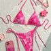 Women's Clothing Tie Dye Bikini Sexy Halter Neck Tie Triangle Bag Swimsuit_ecoleips.com