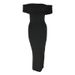 AC529 Elegant And Sophisticated Hepburn-Style Off-Shoulder Black For Women, Summer Waist-Cinching Sexy Dress_ecoleips.com