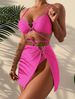 Women's Clothing Split Rope Bikini Bikini Multi Color Small Pit Strip Three Piece Swimsuit_ecoleips.com