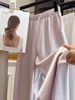 Women's Water Gloss Satin Silky Acetate Wide Leg Pants Drawstring Ice Silk Cool Casual Straight Leg Pants Spring Summer 2026 New Style_ecoleips.com