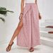 European And American Women's Fashion 2026 Summer New Trendy Versatile Floral Side-Slit Wide-Leg Skirt_ecoleips.com