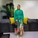 Women's Clothing Plus Size V-Neck Abaya Set – African Print Pleated Dress With Batwing Sleeves Modest Two-Piece Outfit For Work & Special Occasions_ecoleips.com
