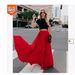 Summer 2025 New Style Plus Size Mid-High Waist Pleated Women's Large Swing Wrinkled Long Skirt_ecoleips.com