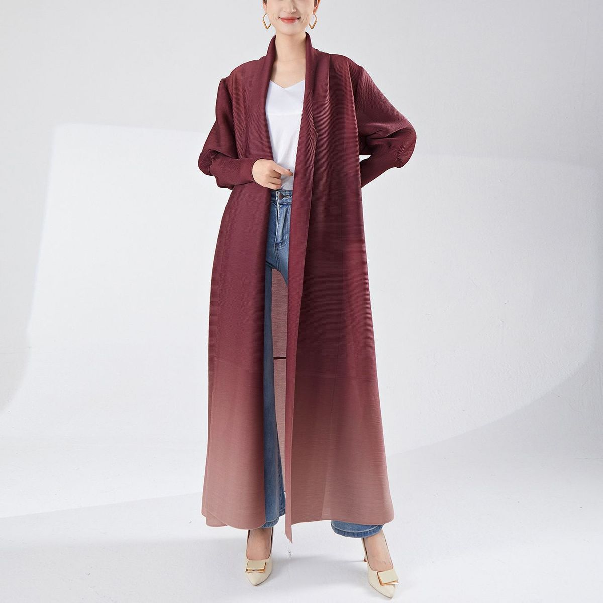 Muslim Long Dress In Gradient Colors, Dubai Arab Women's Dress, Robe, Cross-border Middle Eastern Robe Clothing Factory_ecoleips.com