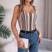 Women's Clothing Spring And Summer V Neck Button Contrast Color Hollow Knit Sweater Vacation Suspender Top Women's Clothing_ecoleips.com