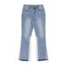 Women's Clothing Vintage Washed Flare Jeans For Women, Distressed Patchwork Denim Pants With 70s Retro Style (S-XL, Blue/Black)_ecoleips.com