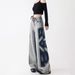 Spring And New Cross-Border American Retro Gradient Tie-Dye Jeans For Women Early Autumn Loose Versatile Straight-Leg_ecoleips.com