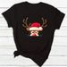 W's T-Shirt: Merry Christmas, Christmas Tree, Santa Claus, Casual Base Shirt, Fashionable Short Sleeve T-Shirt For_ecoleips.com