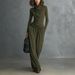 2026 Spring/Summer New European And American Style High Collar Knit Two-Piece Set For Women: Loose Long-Sleeve Top +_ecoleips.com