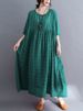 Cotton Vintage Short Sleeve Solid Color Dresses For Women 2026 Summer Casual Loose Long Black Dress Femme Robe Elegant Clothing_ecoleips.com