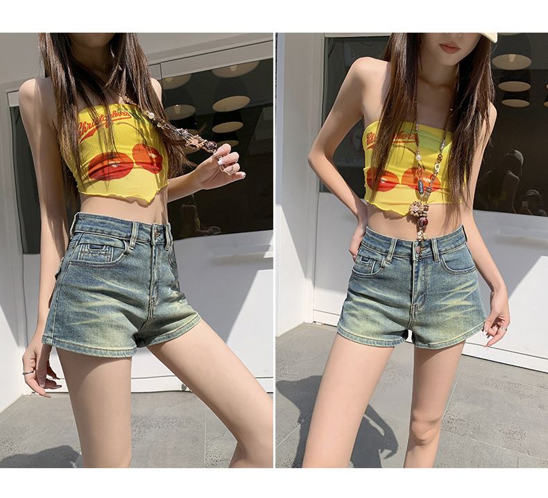 Old Low-rise Short Jeans, New Elastic Hip-wrapped Short Hot Pants_ecoleips.com