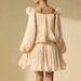 Women's Sexy Puff Sleeve Ruched Panel Bodycon Midi Dress – Vintage Elegant Slimming Party Gown 2026_ecoleips.com