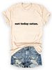 Minimalist Lettering Women's Cotton Short Sleeved T-Shirt Versatile Top For Not Today Satan_ecoleips.com