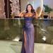 Women's Clothing Sexy Strapless Slim High Slit Shiny Luxury Dress_ecoleips.com