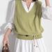CHIC VEN Women Dress Sets Korean Solid Loose V-neck Long Sleeve Dress Female Caual Knitted Sweater Vest Spring Autumn New 2025_ecoleips.com