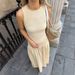 Women's Clothing Elegant Round Neck Sleeveless Dress – Lightweight Summer Dress For Women In Soft Apricot"_ecoleips.com