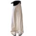 Women's White Pants With A Loose Design, 2026 Spring-summer New High-waisted, Drapey, Floor-length, Wide-leg, Curved-cut_ecoleips.com