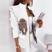 Women's Ruffled Long Sleeve Blazer Autumn Winter Zipper Printed Trendy Casual Elegant Slim Fit Blazer Top In Brown Gray_ecoleips.com