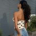 Fall Sexy Bustier Top With Polka Dot Print, Bodycon Cropped Cami For Women Soft & Smooth Fabric Versatile_ecoleips.com