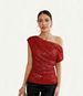 Women's Clothing Sequined Glitter Beads Oblique Collar Short Sleeved Summer Women's T Shirt_ecoleips.com