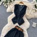 Retro European American Denim Two Piece Set Sleeveless Vest High Waisted Pants Slimming Fit Women's Clothing_ecoleips.com