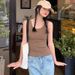 Modal Camisole Vest For Women, White Summer Thin Large Size Slim Fit Versatile Outerwear, Black Base Shirt_ecoleips.com