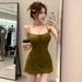Sexy, Pure Desire, Low Cut, Beautiful Back, Off Shoulder, Camisole Dress, Women's Summer Hot Girl, Slim Fit, Slimming, Lace Up Short Skirt_ecoleips.com