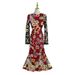 Women's Clothing Heavy Mesh Three Dimensional Flower Embroidery See Through Slim Fit Long Dress_ecoleips.com