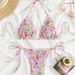 Women's Clothing Floral Small Fresh Color Printing Pleated Bikini Steel Support Small Chest Gathered Hot Spring Seaside Holiday Swimsuit Women_ecoleips.com
