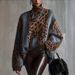 European American Cross-Border Lazy Style Leopard Print Knitted Sweater Women, Autumn And Winter Thickened Loose Vintage_ecoleips.com