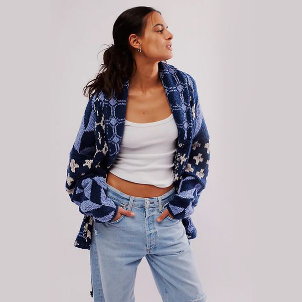 2026 Autumn Winter New Y2K Abstract Print Turn-down Collar Loose Long Sleeve Knitted Sweater For Women_ecoleips.com