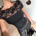Women's Mesh Lace T Shirt, Y2K Slim Fit Elegant Short Sleeve Top, Women's Clothing_ecoleips.com