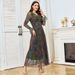 MT494 Women's Luxury Style Dress Rhinestone Embellished Finish Party Evening Gown Long Skirt Cross Border Fashion Apparel_ecoleips.com