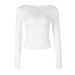Women's Clothing Summer OL Style Women's Patchwork Slim Fit T-Shirt Round Neck Long Sleeve Pullover For Formal & Casual_ecoleips.com