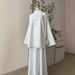 Verve 2025 Autumn Winter Muslim New Lazy Loose Slimming Versatile Fashion Solid Color Top And Skirt Set_ecoleips.com